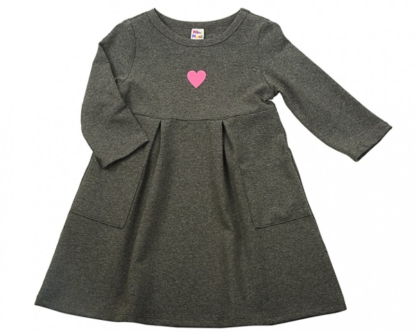Платье для девочек Mini Maxi, модель 3738, цвет графит - Платья для девочек с длинным рукавом