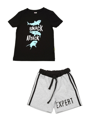 Комплект одежды для мальчиков Mini Maxi, модель 6451/6452, цвет черный/серый