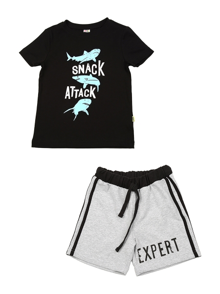 Комплект одежды для мальчиков Mini Maxi, модель 6451/6452, цвет черный/серый - Комплекты летние