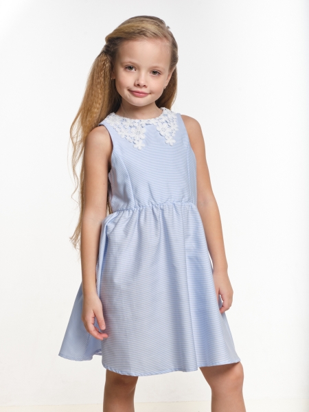 Платье для девочек Mini Maxi, модель 6644, цвет голубой/мультиколор - Платья для девочек с коротким рукавом