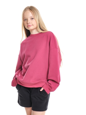 Свитшот для девочек Mini Maxi, модель 7664, цвет брусничный