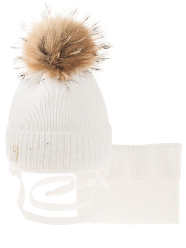 Комплект для девочки Сестренка комплект, Миалт белый, зима - Комплекты: шапка и шарф