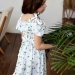 Платье для девочки вискоза БУШОН ST65, цвет белый/зеленая вишня