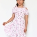 Платье для девочки вискоза БУШОН ST65, цвет белый/розовый цветы