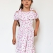 Платье для девочки вискоза БУШОН ST65, цвет белый/розовый цветы