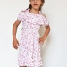 Платье для девочки вискоза БУШОН ST65, цвет белый/розовый цветы
