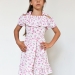 Платье для девочки вискоза БУШОН ST65, цвет белый/розовый цветы