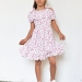 Платье для девочки вискоза БУШОН ST65, цвет белый/розовый цветы