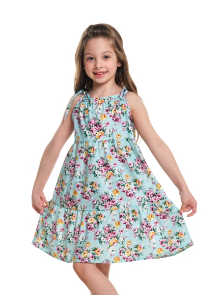 Платье для девочек Mini Maxi, модель 7495, цвет бирюзовый/мультиколор - Платья для девочек с коротким рукавом