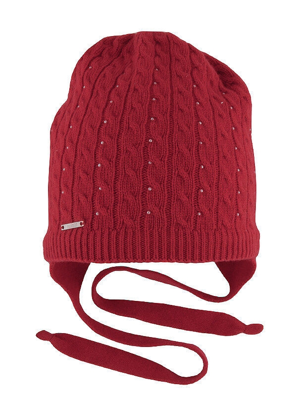 Шапка для девочки Рената-kids, Миалт красный, весна-осень - Шапочки на завязках