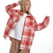Рубашка для девочек Mini Maxi, модель 7998, цвет красный/клетка