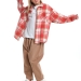 Рубашка для девочек Mini Maxi, модель 7998, цвет красный/клетка