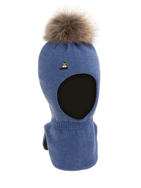 Шлем для мальчика Пингвин, Миалт джинсовый, зима - Шлемы осень-зима