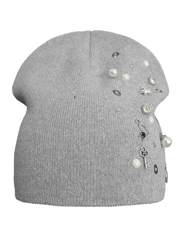 Шапка для девочки Загадка, Миалт светло-серый/меланж, весна-осень - Для девочек весна-осень
