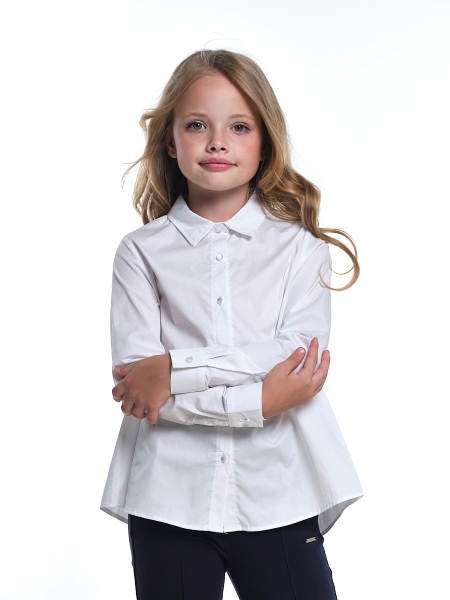 Блузка для девочек Mini Maxi, модель 7652, цвет белый - Блузки с длинным рукавом / текстиль