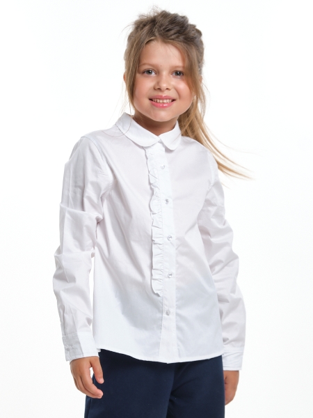 Блузка для девочек Mini Maxi, модель 6645, цвет белый - Блузки с длинным рукавом / текстиль
