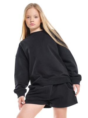 Свитшот для девочек Mini Maxi, модель 7664, цвет черный