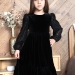 Платье велюровое нарядное БУШОН ST63, цвет черный рукав