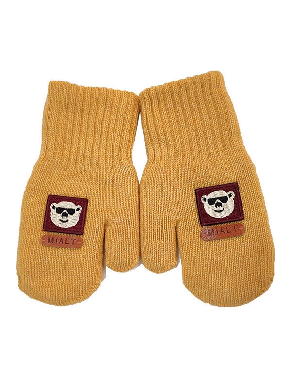 Варежки для мальчика Живчик, Миалт горчичный, зима - Варежки