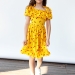 Платье для девочки вискоза БУШОН ST65, цвет желтый/вишня