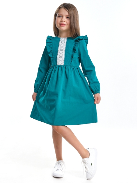 Платье для девочек Mini Maxi, модель 7352, цвет бирюзовый - Платья для девочек с длинным рукавом