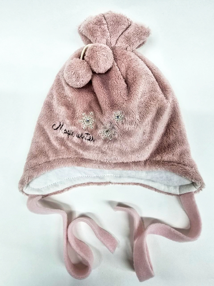 Шапка 33SNIEZYNKA, Pupill розовый - Шапочки на завязках