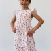 Платье для девочки вискоза БУШОН ST66, цвет белый/фуксия цветы