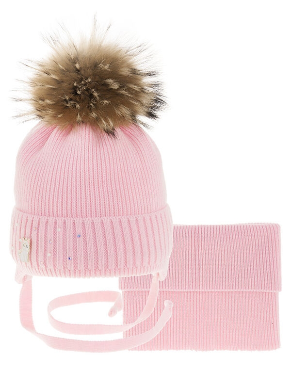 Комплект для девочки Сестренка, Миалт светло-розовый, зима - Комплекты: шапка и шарф