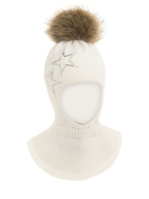 Шлем для девочки Муза, Миалт белый, зима