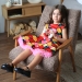 Платье для девочки нарядное БУШОН ST30, стиляги цвет мультиколор, принт цветы