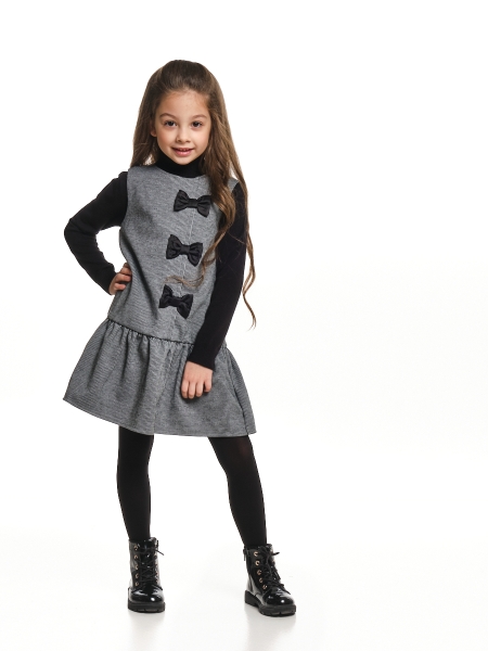 Платье для девочек Mini Maxi, модель 6181, цвет черный/клетка - Платья для девочек с коротким рукавом