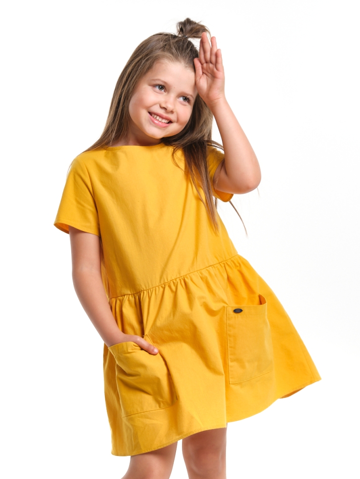 Платье для девочек Mini Maxi, модель 7917, цвет горчичный - Платья для девочек с коротким рукавом