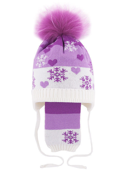 Комплект для девочки Зимние каникулы , Миалт белый - Комплекты: шапка и шарф