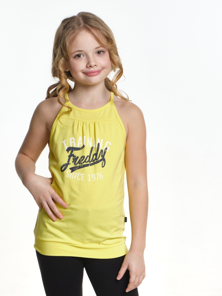 Футболка-топ для девочек Mini Maxi, модель 0791, цвет желтый - Майки и топы на лето