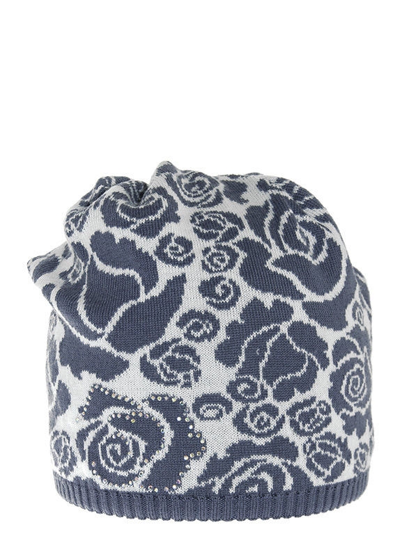 Шапка для девочки Патриция, Миалт джинс/белый - Для девочек весна-осень