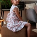 Платье для девочки вискоза БУШОН ST66, цвет молочный/розовый цветы