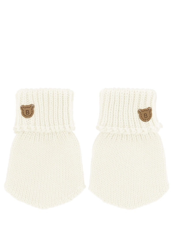 Варежки для мальчика Варежки-царапки Миша, Миалт белый, весна-осень-лето-зима - Варежки