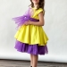 Платье для девочки праздничное БУШОН ST70, цвет желтый/фиолетовый