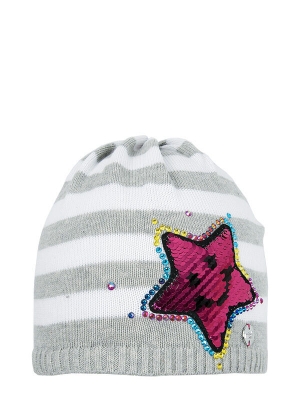 Шапка для девочки Океания, Миалт серый/меланж/белый, весна-осень