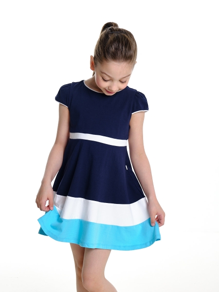 Платье для девочек Mini Maxi, модель 1502, цвет синий/голубой - Платья для девочек с коротким рукавом