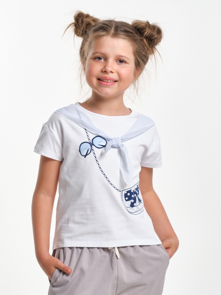 Футболка для девочек Mini Maxi, модель 6473, цвет белый - Футболки для девочек