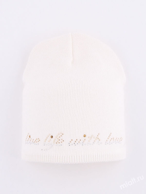 Шапка для девочки Life, Миалт белый, весна-осень