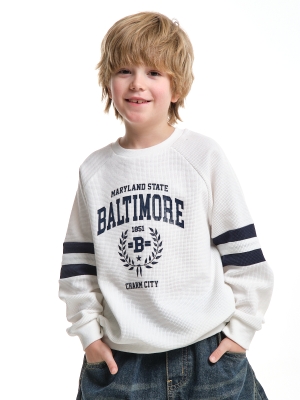 Свитшот для мальчиков Mini Maxi, модель 337502, цвет белый