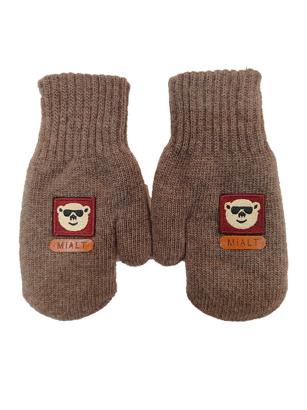 Варежки для мальчика Живчик, Миалт кофейный, зима - Варежки