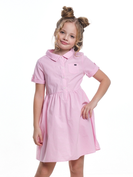 Платье для девочек Mini Maxi, модель 2684, цвет мультиколор/розовый/клетка - Платья для девочек с коротким рукавом
