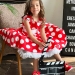 Платье для девочки нарядное БУШОН ST20, стиляги цвет красный, белый пояс, принт белый горох