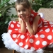 Платье для девочки нарядное БУШОН ST20, стиляги цвет красный, белый пояс, принт белый горох