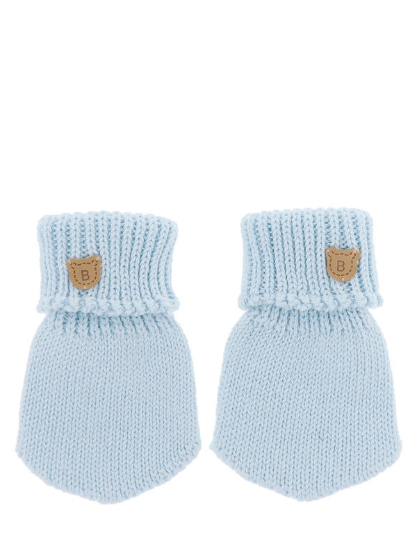 Варежки для мальчика Варежки-царапки Миша, Миалт бледно-голубой, весна-осень-лето-зима - Варежки