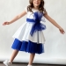 Платье для девочки праздничное БУШОН ST70, цвет белый/голубой