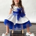 Платье для девочки праздничное БУШОН ST70, цвет белый/голубой